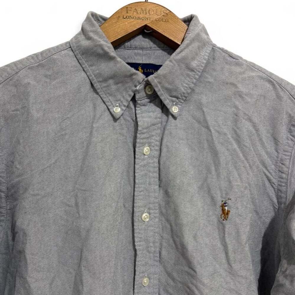 Ralph Lauren Oxford Button-Down Shirt Size XL Grey Cotton
